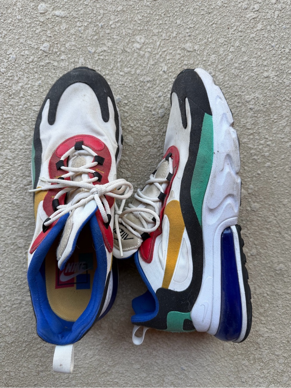 Nike Multicolor Men’s Athletic Sneakers — White, Black, Blue, Green, Yellow, Red
